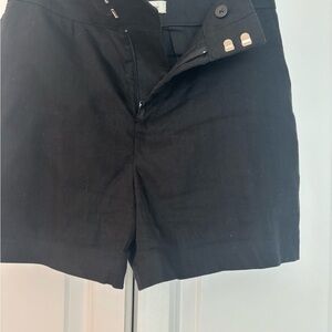 Club Monaco Black Tailored Linen Shorts